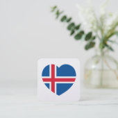 Iceland Heart Flag スクエア名刺 (スタンド正面)