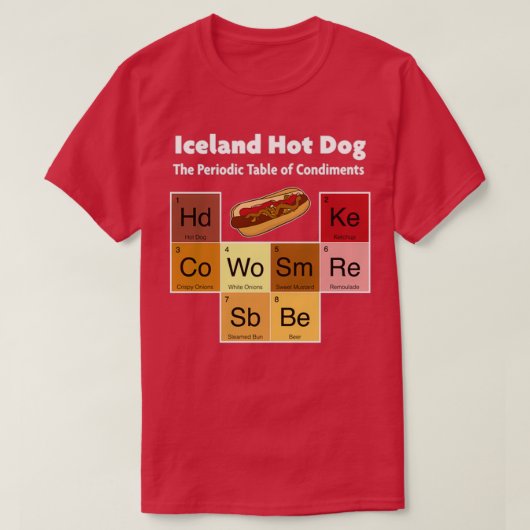 Iceland Hot Dog Viking Cuisine Reykjavik Remoulade Tシャツ (デザイン正面)
