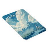 Iceland Illustration Travel Art Vintage マグネット (右側)