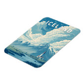 Iceland Illustration Travel Art Vintage マグネット (左側)