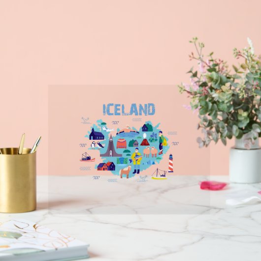 Iceland map アクリルサイン (ウェディング)