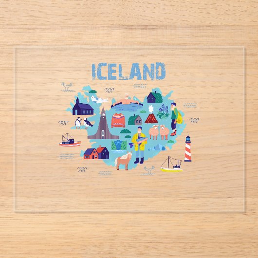 Iceland map アクリル招待状 (正面)