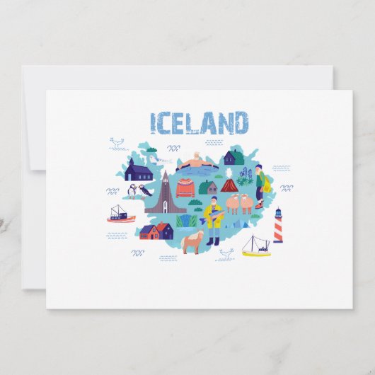Iceland map 招待状 (正面)