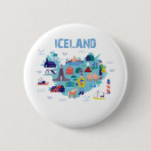 Iceland map 缶バッジ (正面)