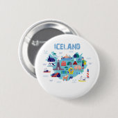 Iceland map 缶バッジ (正面&裏面)