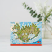Iceland Map Postcard ポストカード (スタンド正面)