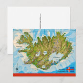 Iceland Map Postcard ポストカード (正面/裏面)