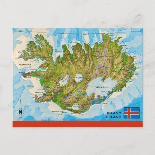 Iceland Map Postcard ポストカード (正面)