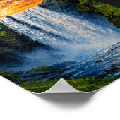 Iceland: Mystic Glow Waterfall Art Souvenir ポスター (角)