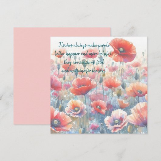 Iceland Poppies & Quote  カード (正面/裏面)