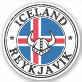 Iceland Seal Sticker Round Flag For Laptop Book シール (正面)