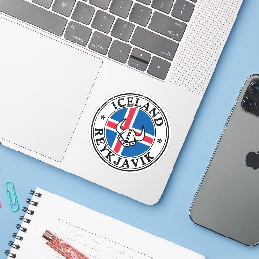Iceland Seal Sticker Round Flag For Laptop Book シール (ノートパソコンとiPhone)