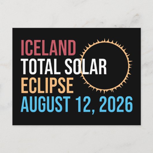 Iceland total solar eclipse august 12 2026 Mug ポストカード (正面)