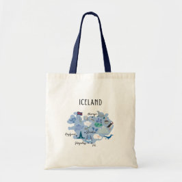 Iceland travel map (One-sided print) トートバッグ
