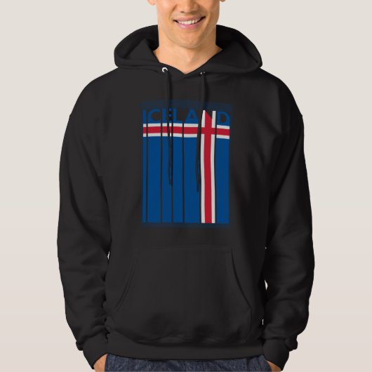 Iceland Vintage Icelandic Flag Vacation パーカ (正面)