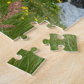 Iceland Waterfall and Mountain with Flowers  ジグソーパズル (側面)