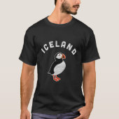 Iceland With Puffin Bird Tシャツ (正面)
