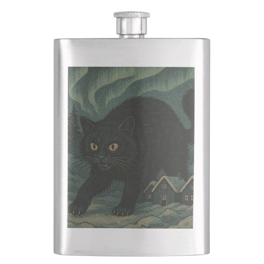 Icelandic Christmas yule Cat  フラスク (正面)