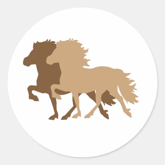 Icelandic Horse ラウンドシール (正面)