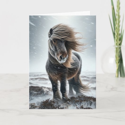 Icelandic Horse In its Element Holiday Card シーズンカード (正面)