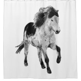 Icelandic horse in motion シャワーカーテン