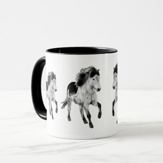 Icelandic horse in motion マグカップ (正面左)