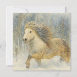 Icelandic Horse Winter Scene Card シーズンカード