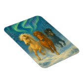 Icelandic Horses Northern Lights Magnet マグネット (右側)