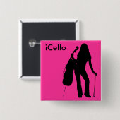 iCello Pin (ショッキングピンク) 缶バッジ (正面&裏面)