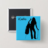 iCello Pin (淡いブルーの) 缶バッジ (正面&裏面)