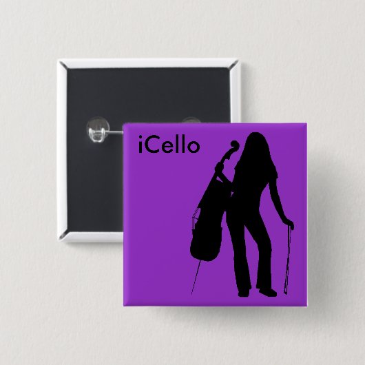 iCello Pin (紫色) 缶バッジ (正面&裏面)