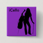 iCello Pin (紫色) 缶バッジ (正面)