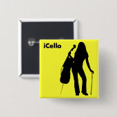 ICello Pin (黄色) 缶バッジ (正面&裏面)