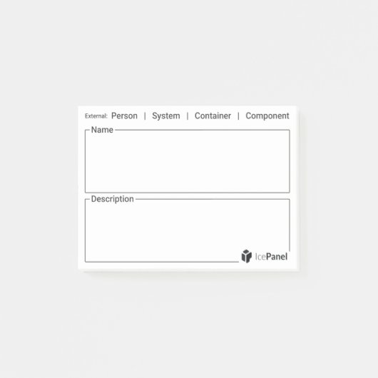 IcePanelによるC4モデルシール[外部タイプ] ポストイット (正面)