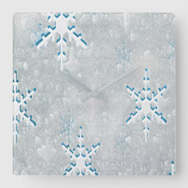 IceSnowflakesクリスマス スクエア壁時計