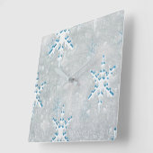 IceSnowflakesクリスマス スクエア壁時計 (傾斜)