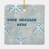 IceSnowflakes正方形セラミック装飾 セラミックオーナメント (裏面)