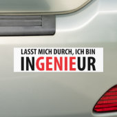 Ichのbin Ingenieur バンパーステッカー (車上)
