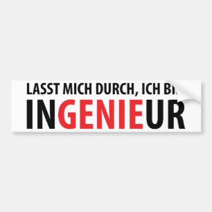 Ichのbin Ingenieur バンパーステッカー