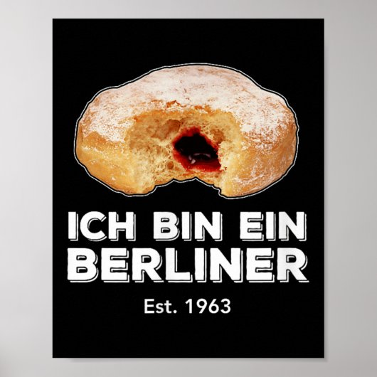 Ich Bin Ein Berlinerスピーチジェリードーナツ壁コールド ポスター (正面)