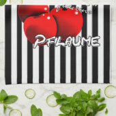 ich bin eine Kirsche was bist Du für eine Pflaume キッチンタオル (折り畳み)