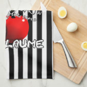 ich bin eine Kirsche was bist Du für eine Pflaume キッチンタオル (四つ折り)