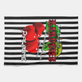 ich bin eine Kirsche was bist Du für eine Pflaume キッチンタオル (横)