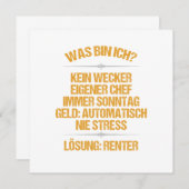 Ich Bin Rentner 2020 Rentnerin Rente Ruhestand Oma 招待状 (正面/裏面)