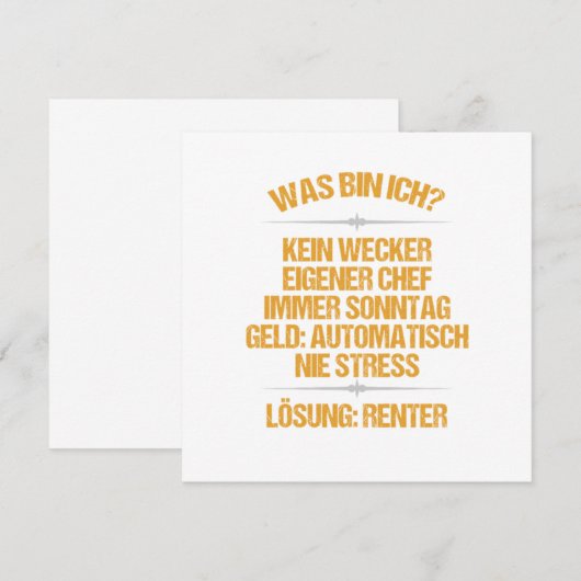 Ich Bin Rentner 2020 Rentnerin Rente Ruhestand Oma 招待状 (正面/裏面)