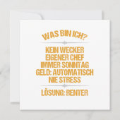 Ich Bin Rentner 2020 Rentnerin Rente Ruhestand Oma 招待状 (正面)