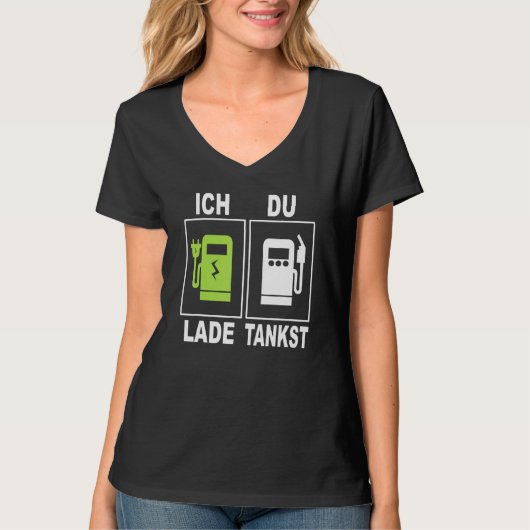 Ich Charge Du Tankst Elektromobility充電状態 Tシャツ (正面)