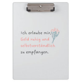 Ich erlaube mir, Geld ruhig und selbstverständlich クリップボード
