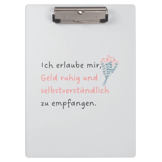 Ich erlaube mir, Geld ruhig und selbstverständlich クリップボード (正面)