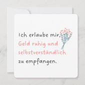 Ich erlaube mir, Geld ruhig und selbstverständlich シーズンカード (正面)